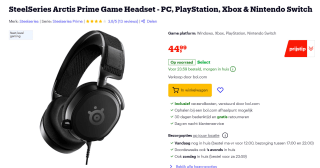 Arctis Prime Headset - SteelSeries voor €44,99 bij Bol.com