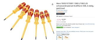 Wera 1060 i/1062 i/6 VDE/1000V geïsoleerde schroevendraaierset 6 delig voor €17,99 bij Amazon