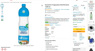 3 unidades de Sanicentro Fregasuelos Desinfectante 1500 ml por 4,98€