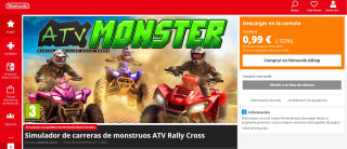 Simulador de carreras de monstruos ATV Rally Cross para Nintendo por 0,99€