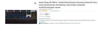 Teclado mecánico Woxter Stinger RX 1000 Kr por 19.99€