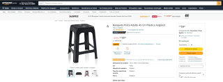 Banqueta de plástico da Arqplast na cor preta - R$ 19,90