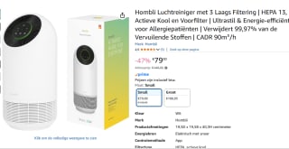 Hombli Smart Air Purifier Slimme Luchtreiniger voor €79 bij Amazon