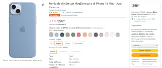 Funda de Silicona con MagSafe para el iPhone 15 Plus por $299 en Amazon
