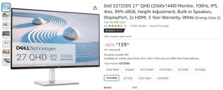 Dell S2725DS QHD 100Hz monitor voor €139 bij Amazon