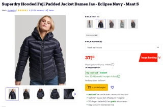 Superdry damesjas navy voor €37,30