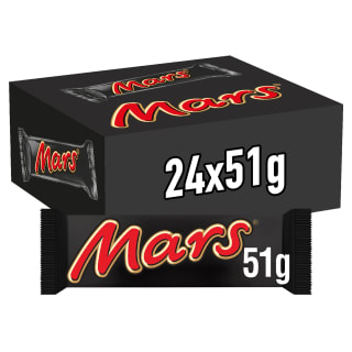 Mars Chocolatina de deliciosa crema de turrón y caramelo 24×51gr por 8,98€.