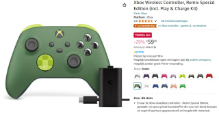 Xbox Draadloze Controller - Remix - Series X & S - Xbox One + Play & Charge oplaadkit voor €59,99 bij Amazon