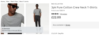 Garner 3 packs of men's pure cotton crew neck t-shirts from Marks & Spencer for £13