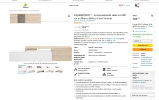 Mueble de salón Blanco y Color Natural LIQUIDATODO por 165,90€
