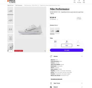 Zapatillas Nike Performance ZOOM VAPOR 11 HC blanco por solo 67€