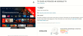 Panasonic TX-42MZ800E 42" OLED TV voor €1.082,28 bij Amazon