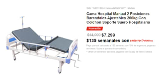 Cama de Hospital Manual con Colchón por $7,299 en Elektra