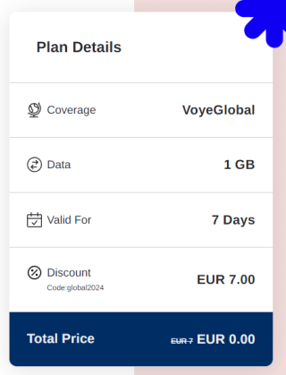 Gratis 1GB eSIM simkaart voor 7 dagen in 153 landen via Agoda & Voye Global