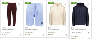 GAP sale met tot 72% korting op dames/heren/kinder- en babykleding bij Limango