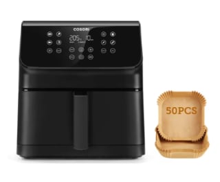 Freidora de aire COSORI Premium II con capacidad 6,2 L y 12 programas + Pack 50 papeles por 68,56€