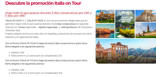 Promo ITALIA IN TOUR 3 viajes durante 3 días consecutivos desde 15€