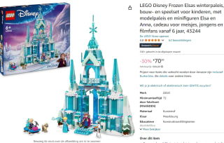 LEGO Disney Elsa's ijspaleis (43244) voor €70,39 bij Amazon