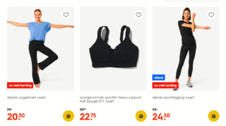 Sportkleding + -accessoires nu met 30% korting bij HEMA