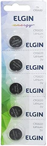 Bateria de lítio, modelo CR1620 com 5 unidades da Elgin - R$ 7,67