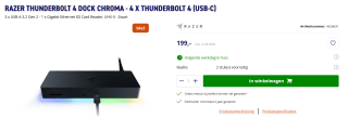 Razer Thunderbolt 4 Dock voor €199 bij Azerty