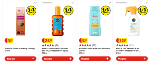 1+1 gratis op alle Zonbescherming bij Kruidvat