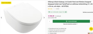 Villeroy & Boch Subway 3.0 wandcloset voor €208,58 bij Badkamerwinkel