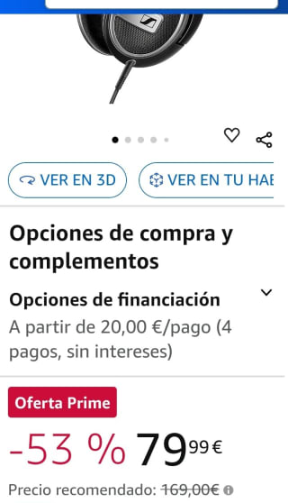 Auriculares abiertos Sennheiser HD599 por 79,99€.