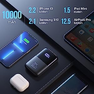 INIU Power Bank, 22,5 W snel opladen 10000 mAh batterij voor €10,61 bij Amazon