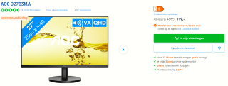 AOC Q27B3MA - QHD VA 75Hz Monitor - 27 Inch voor €119 bij Coolblue