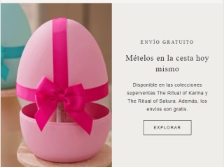 Portes gratis para los huevos de Pascua en Rituals
