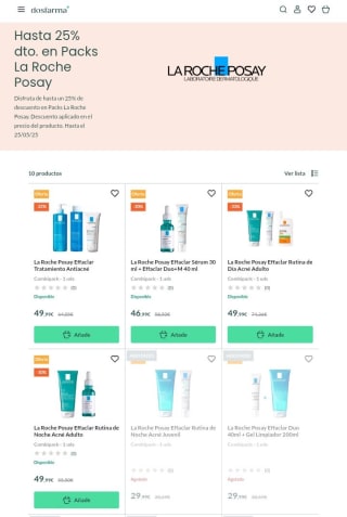 Hasta un -25% en Packs La Roche Posay desde Dosfarma.