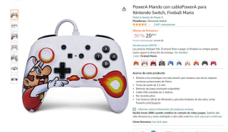 Mando con cable PowerA para Nintendo Switch modelo Fireball Mario por 20,90€