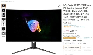 Monitor Gaming MSI Optix AG321CQR 32 WQHD 1MS 165Hz por 289,99€