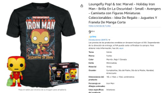 Camiseta + funko Marvel Holiday Iron Man Brilla En La Oscuridad por 9,83€