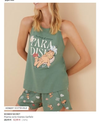 Recopilación pijamas cortos de mujer por 11,69€ desde Women's secret