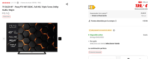 TV DLED 40" Peaq PTV 40F-5024C, Full-HD, Triple Tuner, Dolby Audio por 99€