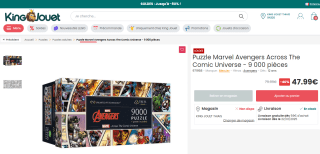 Puzzle Marvel Avengers Across The Comic Universe - 9 000 pièces à 47,99€