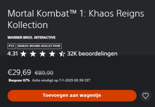 Mortal Kombat 1 Khaos Reigns Collection voor €29,69 in de Playstation Store