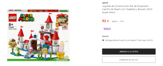Lego Set Expansión: Castillo de Peach con Toadette y Bowser Super Mario por 52€