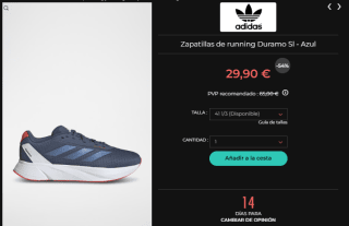 Rebajas hasta 70% descuento calzado y ropa Adidas