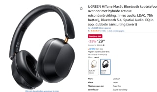 Ugreen Hi Tune Max 5C ANC Draadloze Koptelefoon Hi-Res Audio voor €29,99 met Amazon prime