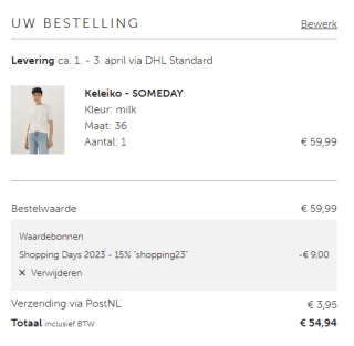 15% korting op alles bij Someday.