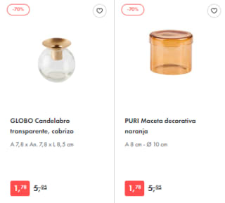 Recopilación productos al 70% tienda CASA (desde 0,75€)