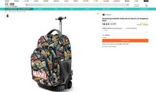 Mochila Trolley Gts Fan Karactermania Marvel Los Vengadores React por solo 13,30€