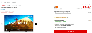 Philips 65PUS8009 Ambilight (2024) voor €555 bij de Mediamarkt