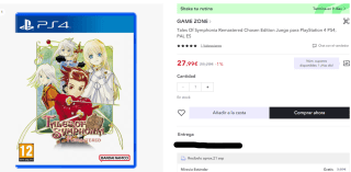 Videojuego Tales Of Symphonia Remastered para PS4 y Nintendo por 19,59€