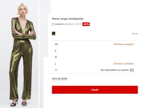 Mono largo lentejuelas para Mujer por 13.99€