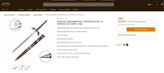 Espada Zelda decorativa por tan solo 82,76€