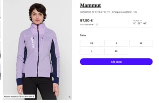 Chaqueta de Mujer Mammut AENERGY IN ATHLETIC FIT por 97€